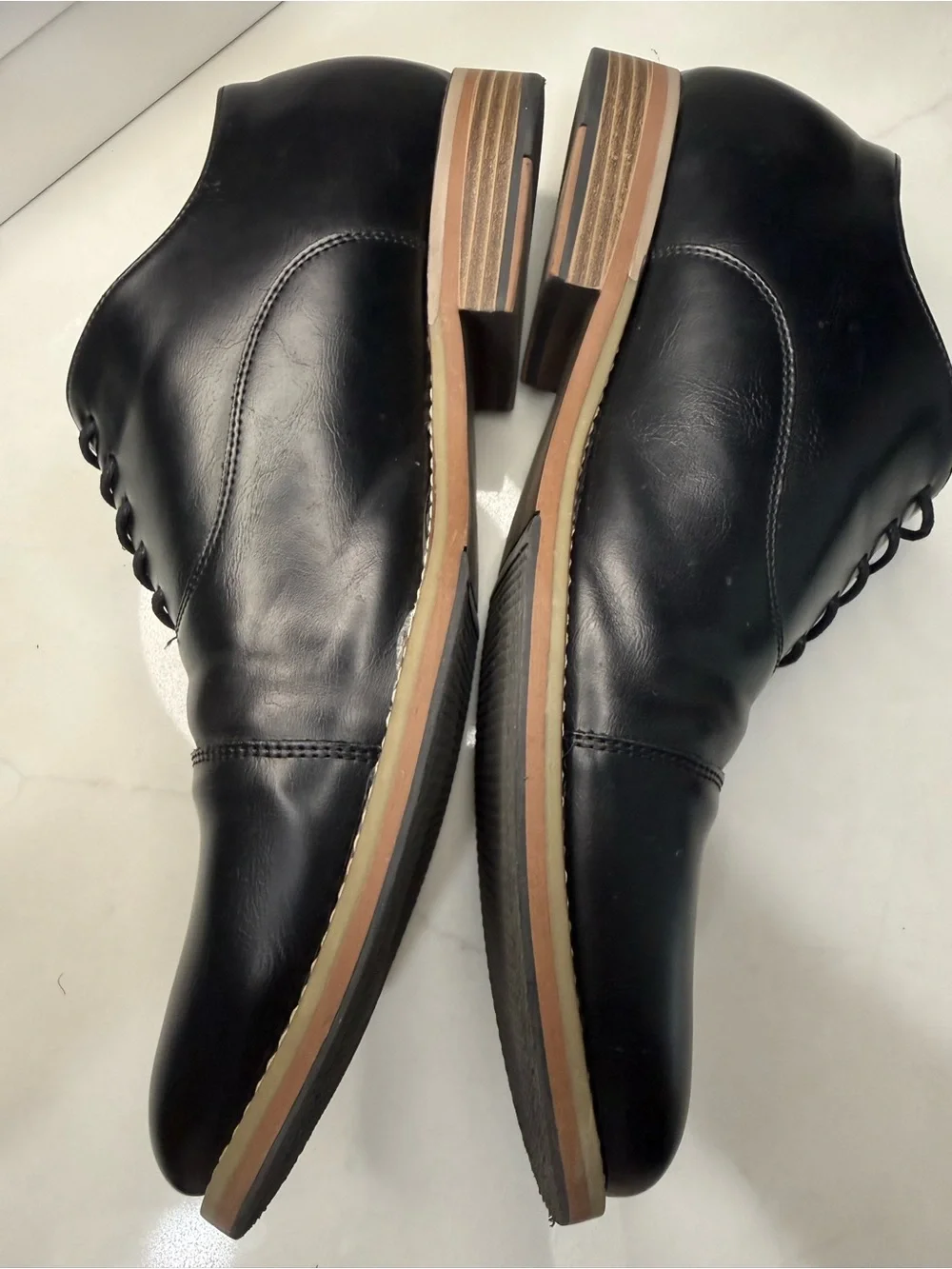 Classic Black Leather Cap-Toe Oxford Dress Shoes men size 13